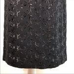 Vintage Wool Embroidered Pencil Skirt Women’s Size 2 Retro Career Classic Black Photo 4