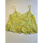 Abound ‎ Womens Yellow Crop Top Size Small Floral Sweetheart Neck Ruffle Hem Photo 6