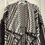 TOPIN Womens Geometric Aztec Print Waterfall Cardigan Sweater Black White M Size M Photo 5