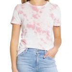Faherty Didion Tie Dye Tee Small Womens White Pink Hemp Organic Cotton Crewneck Photo 1