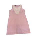 Talbots Embroidery Linen Blend Shift Dress Sleeveless Lilac Photo 9