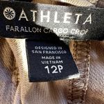 Athleta Farallon Cargo Crop Pants Pull On Drawcord Breathable Silt Taupe Tan 12P Photo 3