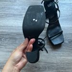 BP  Ankle Black Strap Platform Heels Vegan Sexy Sandals 8.5 Photo 5