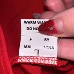 Amazon NWT tomato red pleated mock neck ruffle sleeve blouse Photo 6