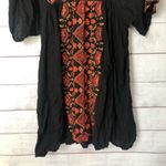 Anthropologie  Rala Embellished Medallion Dress Black & Red V-Neck XSP Photo 9