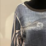 Stylish Blue denim looks Long Sleeve Top Photo 2