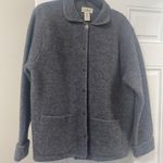 L.L.Bean  size large button up wool jacket with pockets grey Photo 0