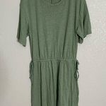 Old Navy  Green Olive Tie Side Linen Blend T Shirt Dress Small Photo 5
