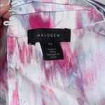 Halogen Womens Blouse Size XS Pink Gray Abstract Mock Neck Keyhole Sleeveless Photo 5