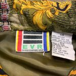 EVR Jacket Womens Small Olive Green Yellow Vintage 80s Silk Bomber Jacket Photo 1