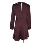 EXPRESS  Cabernet Dress Surplice Fit and Flare Long Sleeve Size Large NEW Photo 3