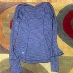 Lululemon 5 Mile Long Sleeve Shirt Blue Space Dye Cotton Material Size 4 Photo 1