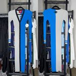 STAUD x Carolina Panthers Shoko Knit Sweater Dress Cardigan Blue Silver Size XS Photo 4