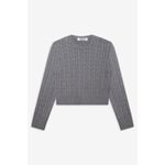 Varsity Frankies Bikinis  Cable Knit Sweater Size Medium Rain Cloud 100% Cotton Photo 1