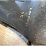 Vintage Charisma Italy Black Leather Heels w/ Real Mink Fur Pom Pom Size 8.5 Photo 9