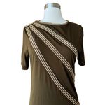 Roberto Cavalli  Dress Jersey Chain Embellished Ruched Short Sleeve Green 44 EUC Photo 9