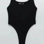 ZARA  black ribbed bodysuit Medium 5584/303 Photo 1