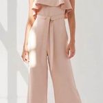 Babaton Aritzia Red Flounce Flutter Crop Wide Leg Strapless Jumpsuit Size 00 Photo 0