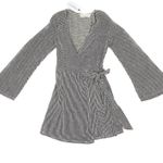 Audrey 3+1  | NWT Olive and Cream Striped Bell Sleeve Wrap Dress | Small Photo 0