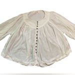 We The Free  White Flowy Cotton Button Down Cool Meadow Boho Top Photo 6