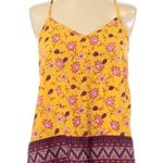 Hollister mustard yellow and pink floral boho top size small Photo 1