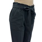 Modern Ambition Black Paper Bag Tie Waist 5 Pocket Ankle Crop Pants Womens M Size M Photo 6