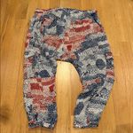 Anthropologie Harem Pants Geometric Print Drop Crotch Cargo Size XL Photo 3