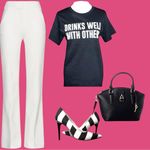 CLARA SUNWOO White Boot Cut Flare Pants new Size L Photo 1