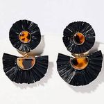 Loft New Ann Taylor  Raffia Tortoise Earrings Photo 0