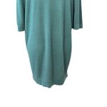 Open Edit Pullover Sweater Crew Neck Mid-Length Sleeves Relaxed Fit Teal L NWOT Photo 5