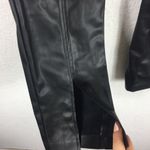 Jason Wu Black Vegan Leather Split Hem Trouser Pants Small Photo 10