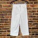 Uniqlo  White Wash Denim Wide Leg High Rise Raw Hem Cut-Off Jeans Women's Size 24 Photo 1