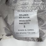 Olivaceous  Tropical Short Sleeve Linen Blend Shirt Size Small New Photo 3