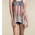 Vocal Apparel American Flag Red White Blue Stars Stripes Taupe Tank Top Womens S Photo 0