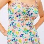 Urban Outfitters Robin Lace Up Pink Fruit Ruffle Mini Dress Size XS Y2k COTTON Photo 0