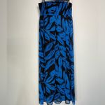 Lane Bryant  Strapless Maxi Dress Leaf Print Blue Feminine Party Vacay Chic 14/16 Photo 4