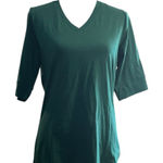 Active Basic  Teal 3/4 Sleeve V-Neck Top Photo 0