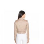 White House | Black Market Womens Sz 4 Cropped Tan Jacket Military Band Zip NWT Photo 1