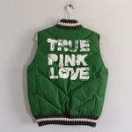 Victoria's Secret Victoria’s Secret Pink True Pink Love Y2K Green Zip Puffer Vest Photo 3
