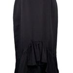 Eccoci Black Silk Sleeveless Sheath Dress 6 Black Lined Zip Scoop Neck Midi Photo 2