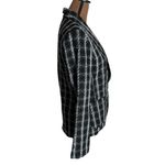 Lush Clothing LUSH Tweed White Black Silver Plaid Wool Blend One Button Blazer Size M Photo 2