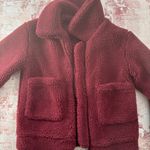 Elodie Burgundy Sherpa Jacket Photo 0