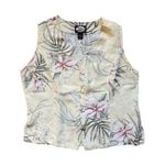 Tommy Bahama Vintage Shirt Womens Small Silk Linen Island Tank Tropical Beach Photo 0