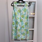J. Jill Love Linen Green Blue Coastal Beach Preppy Sea Turtle Dress Size XS Photo 12