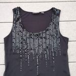 NY & CO Sequin Front Sleeveless Top | NY&CO Sequin Shirt Black Size M Photo 5