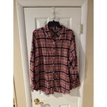 Lands' End Women's Long Sleeve Flannel Shirt Pink Maroon Plaid Cotton Plus 20W Photo 4