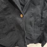 Free People  Black Textured Linen Jacket Photo 2