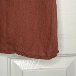 Lina Tomei Dress Sz M Shift Linen Sleeveless Beaded Necklace Pockets Brick Italy Orange Size M Photo 6