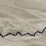 Pure Nordic | White Blouse Cold Shoulder Cutouts Pom Poms Black Stitching XS Photo 6