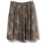 Talbots Vintage Petites Silk Taupe Brown Silver Flower Line-work Embroidered Ski Photo 7